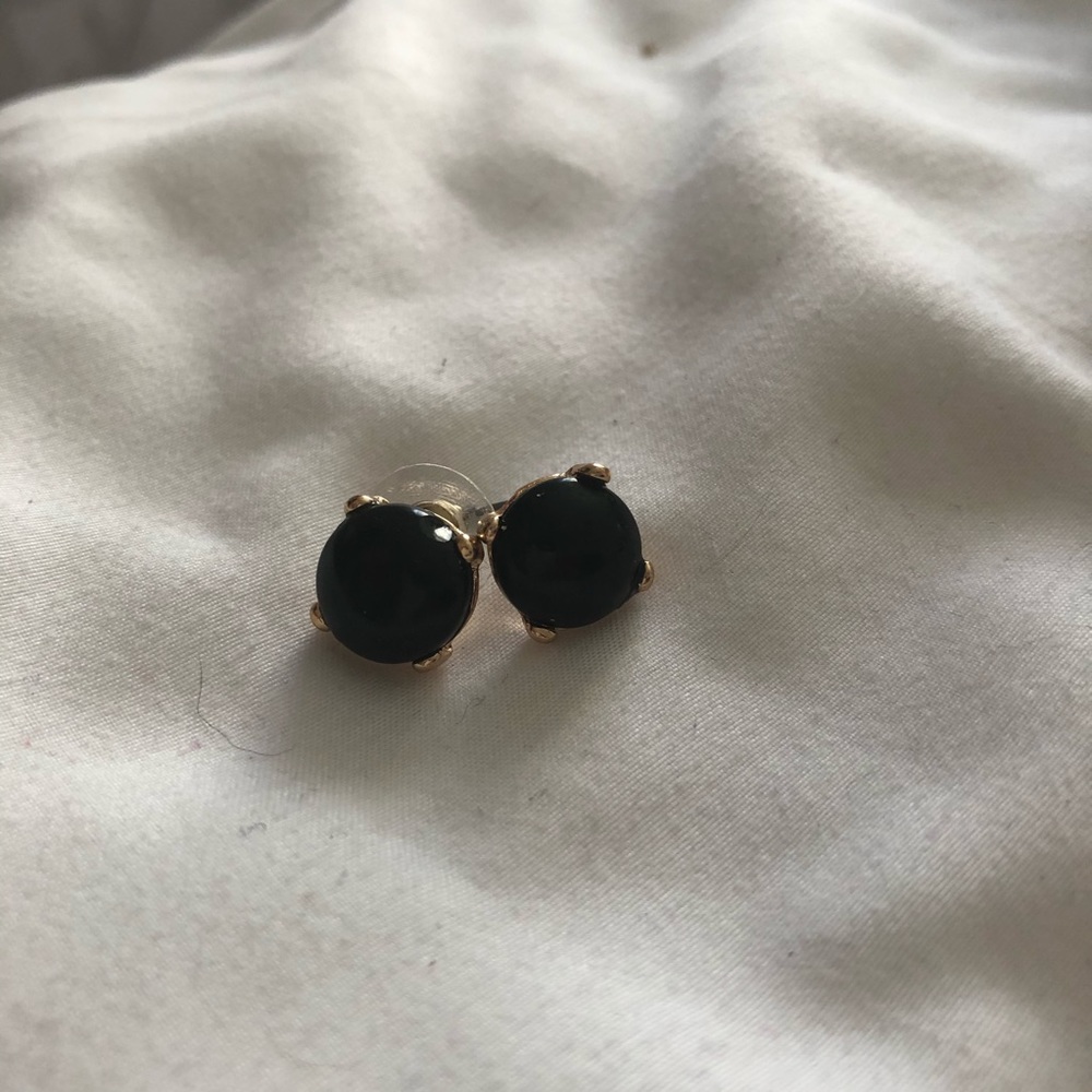 Black button earrings
